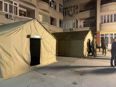 Binəqədidə partlayış baş verən ərazidə çadırlar qurulub