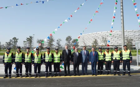 Prezident Bakı Olimpiya Stadionundan Heydər Əliyev prospektinə keçidin və yol qovşağının açılışında iştirak edib - YENİLƏNİB