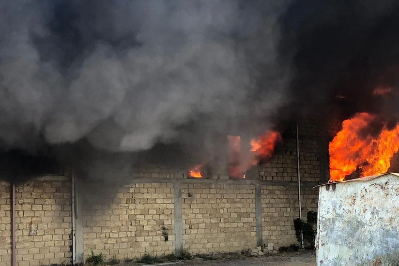 Sumqayıtda mebel sexi yanır - FOTO - VİDEO