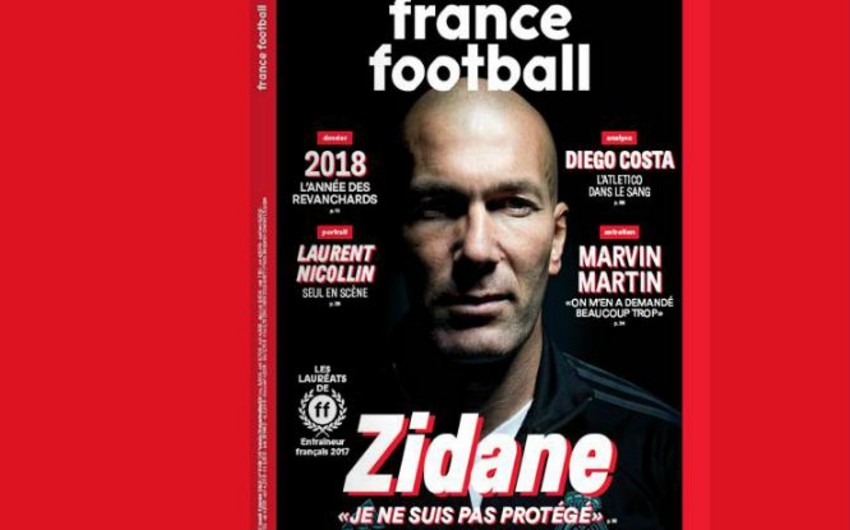 France Football Zinəddin Zidanı 2017-ci ilin ən yaxşı fransalı məşqçisi hesab edib