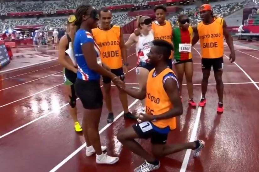 Qadın paralimpiyaçı qaçış zolağında evlilik təklifi alıb