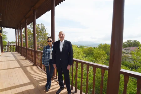 Ilham Aliyev and Mehriban Aliyeva participate in opening of Mehmandarovs' Estate Complex in Shusha