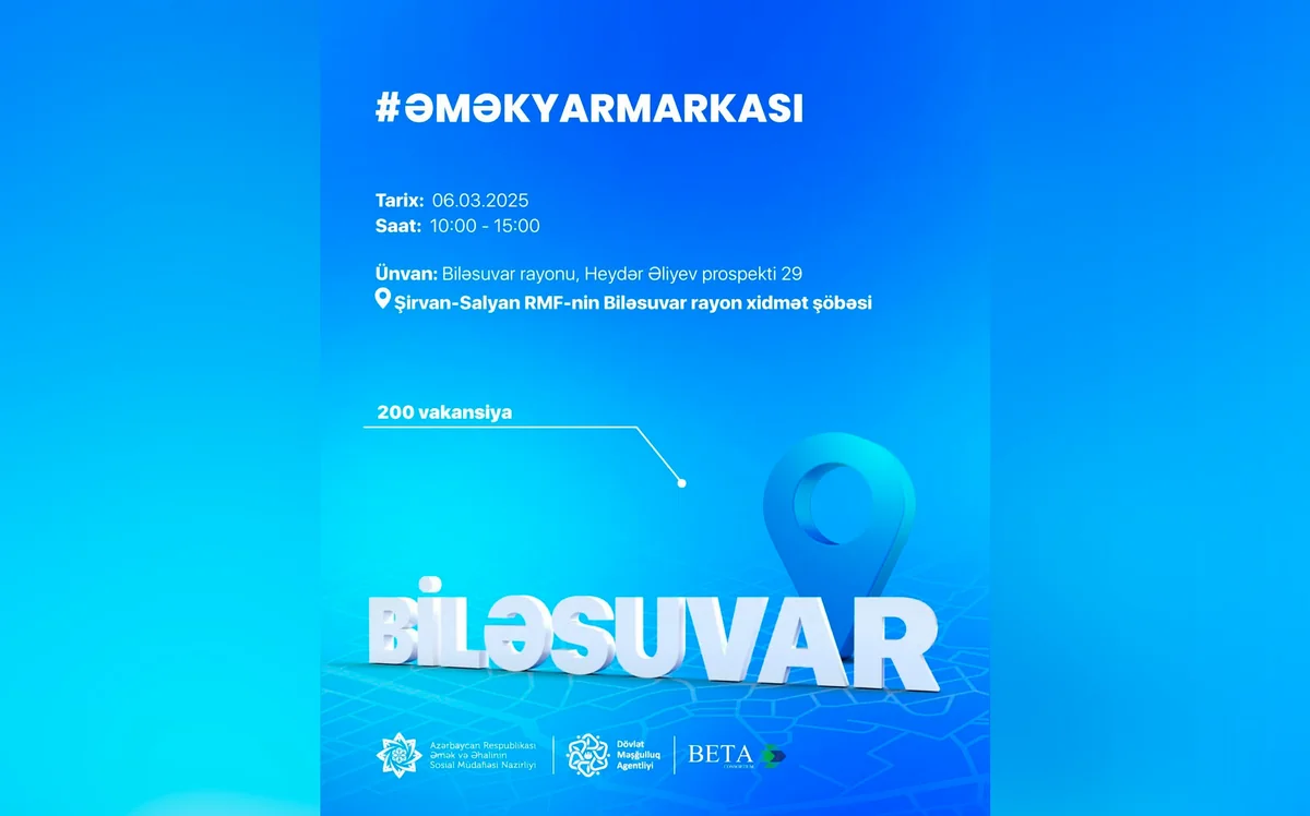 Biləsuvarda əmək yarmarkası keçiriləcək 
