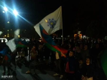 Zaqatalalılar seçkilərin nəticələrini bayram edirlər - VİDEO - FOTO