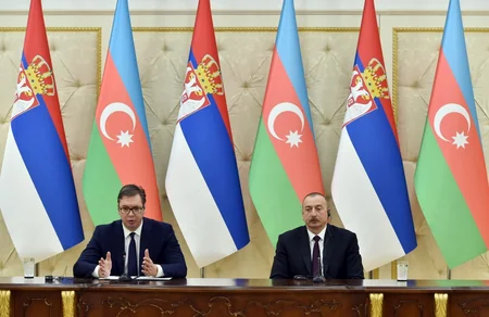 Azərbaycan və Serbiya prezidentləri mətbuata bəyanatlarla çıxış ediblər