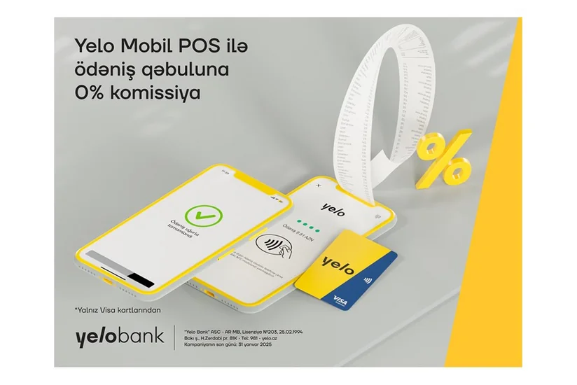 Yelo Mobil POS ilə komissiyasız ödəniş qəbulu hələ də qüvvədədir!