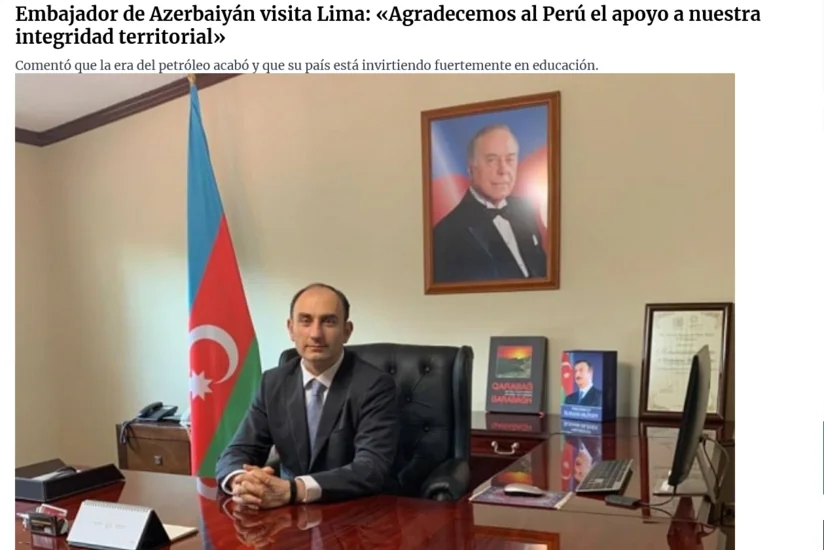 Azərbaycan səfirinin müsahibəsi Perunun  “Expreso” qəzetində dərc olunub