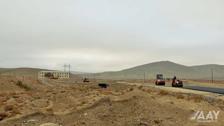 Pirəkəşkül avtomobil yolunun tikintisi davam edir