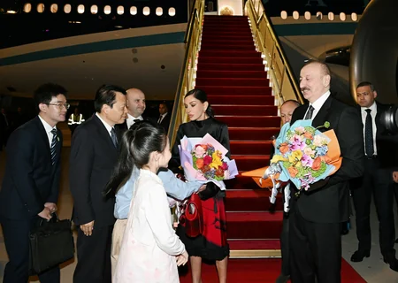President of Azerbaijan Ilham Aliyev arrives in China for state visit