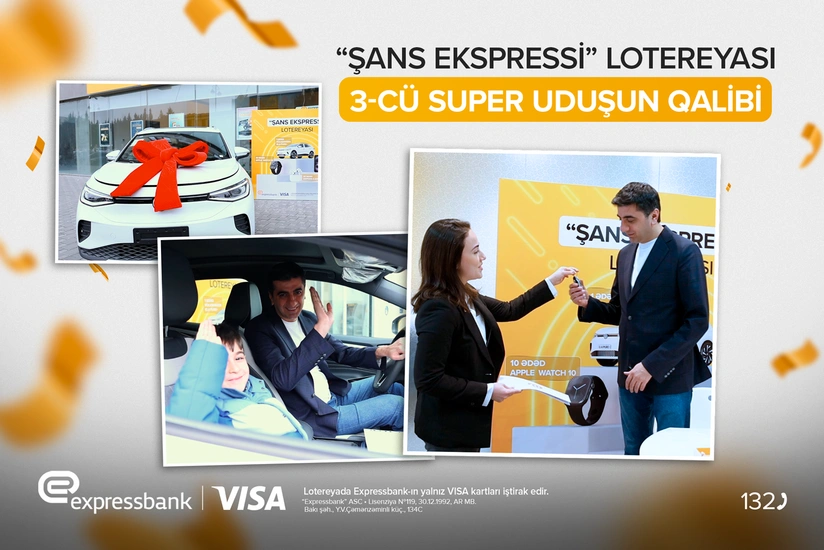 Expressbank müştərisinə elektrikli avtomobil verib!