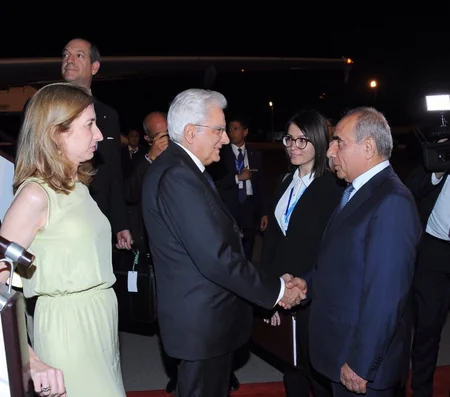 İtaliya prezidenti Sercio Mattarella Azərbaycana gəlib