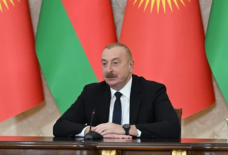 President Ilham Aliyev and President Sadyr Zhaparov make press statements
