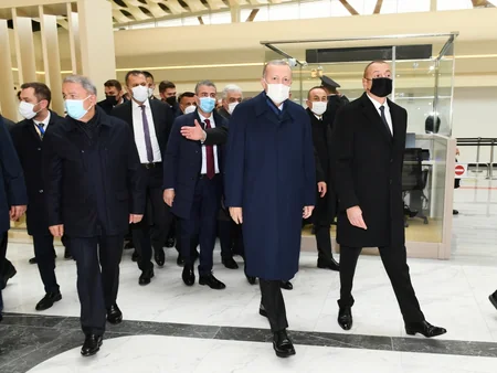 Azərbaycan və Türkiyə prezidentləri Füzuli Beynəlxalq Hava Limanının açılışında iştirak ediblər