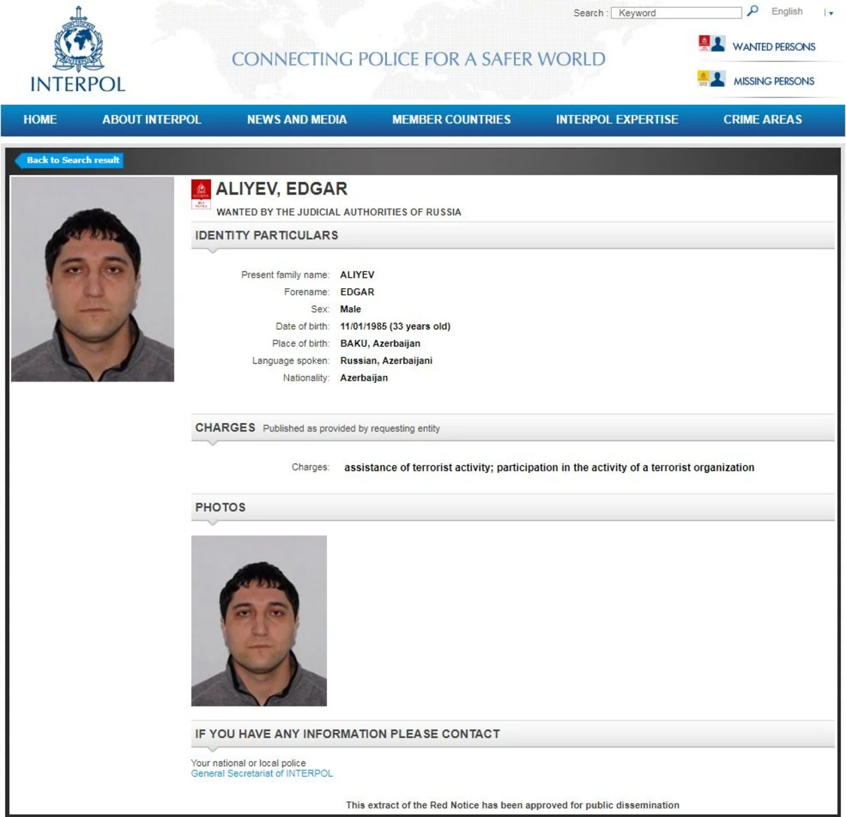 Rusiya Azərbaycan vətəndaşını “İnterpol” xətti ilə axtarışa verib