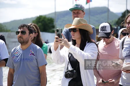 International travelers visit Shusha