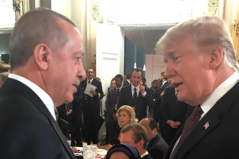 Ərdoğan Parisdə Trampla görüşüb - FOTO