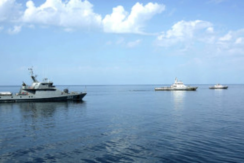 Russian Navy warships held exercises in Caspian Sea
