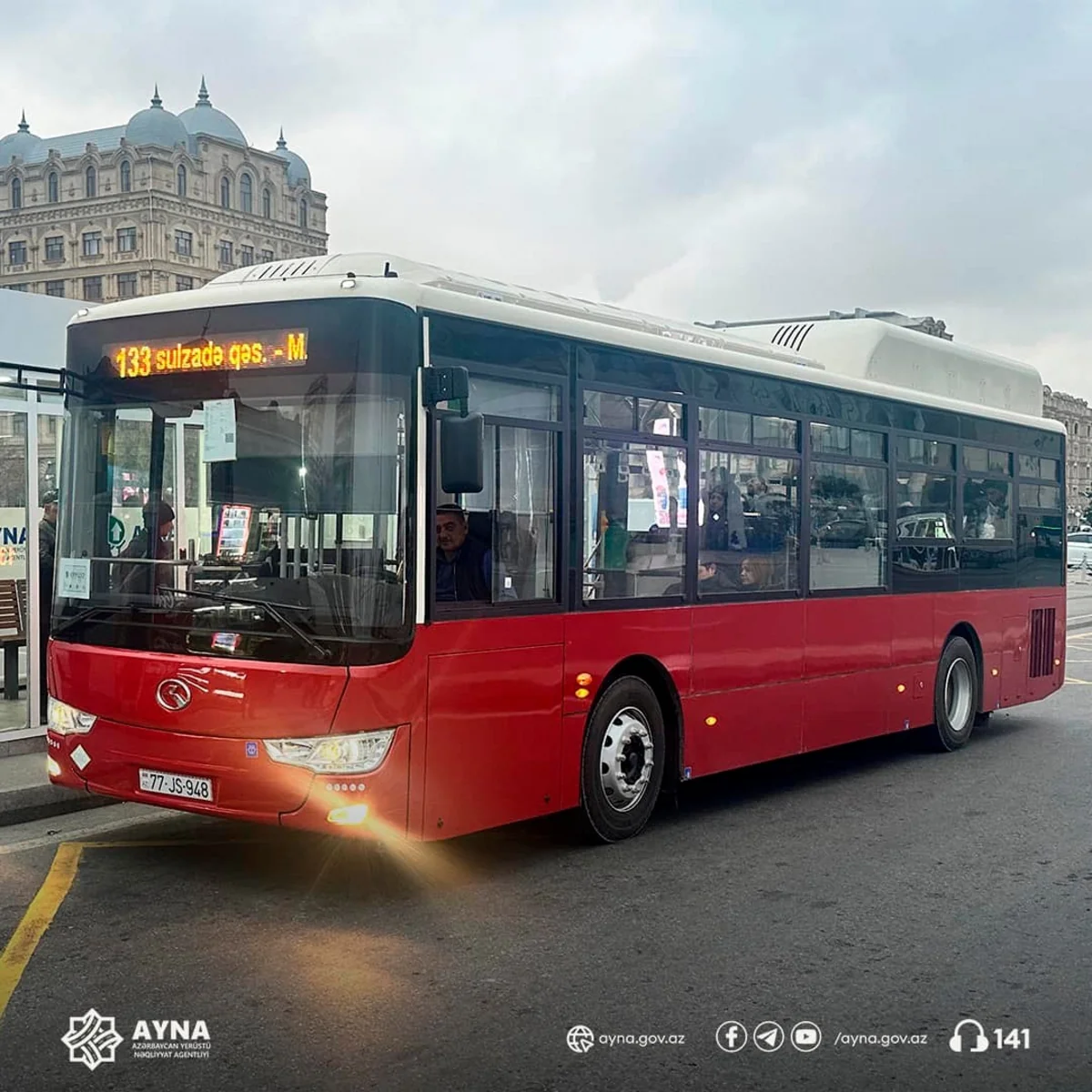 Bakıda daha bir marşrut xətti üzrə elektrobuslar fəaliyyətə başlayıb