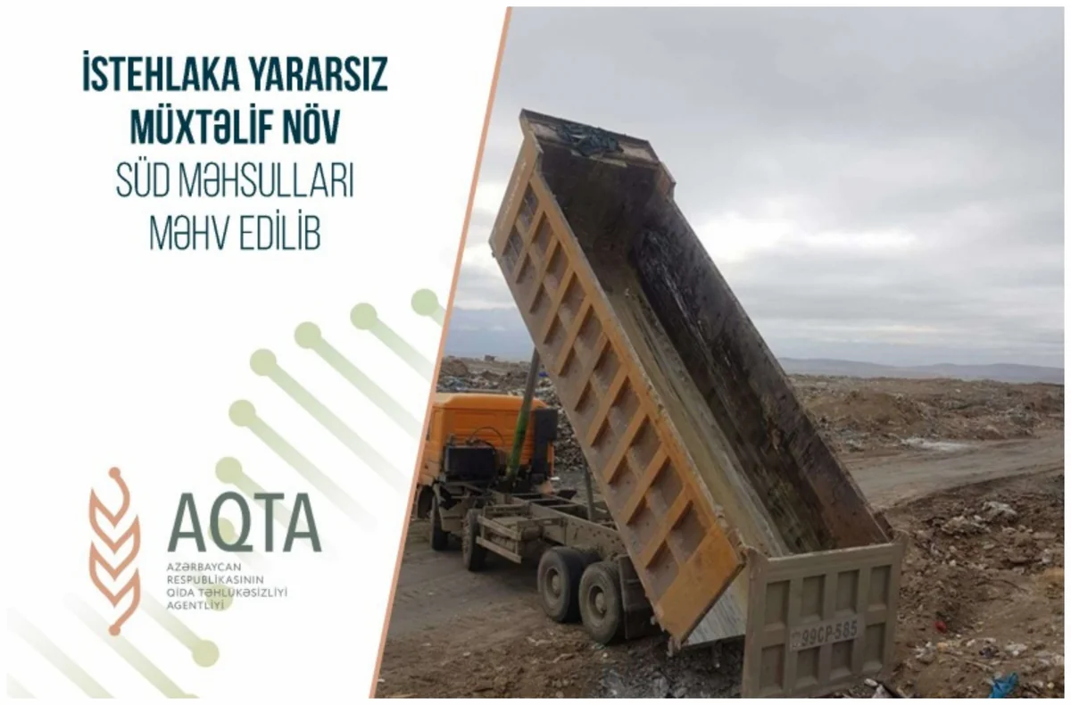 İstehlaka yararsız 12 ton süd məhsulu məhv edilib