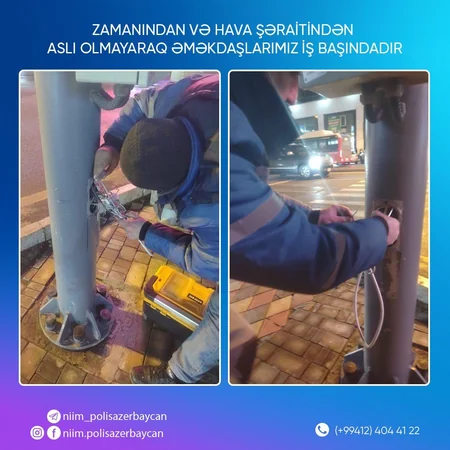 Bakıda qarlı hava günlərində yol qəzalarında 5 svetofor dirəyi, 1 idarəetmə və 1 elektrik qutusuna zərər dəyib