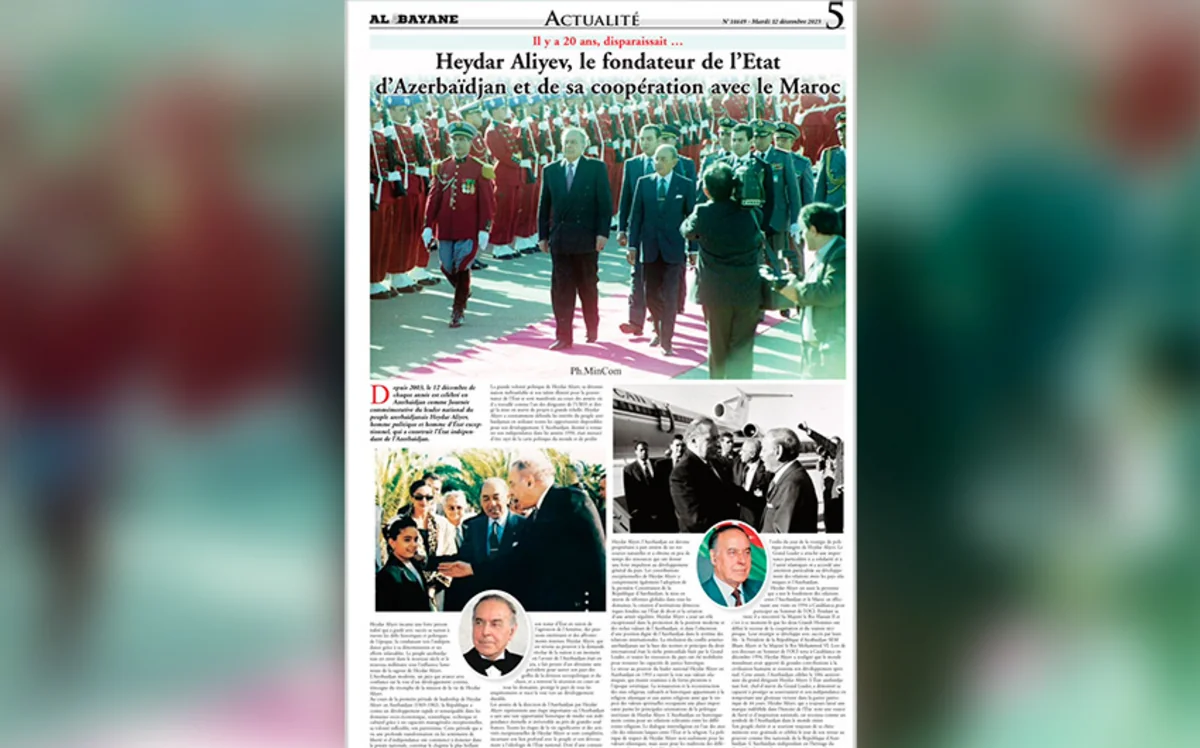 Mərakeş mətbuatında Heydər Əliyevin anım günü ilə bağlı məqalə dərc edilib