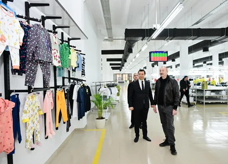 President Ilham Aliyev inspected operations of Khankandi garment factory