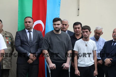 Vətən müharibəsi şəhidinin xatirəsinə tikilən bulağın açılışı olub