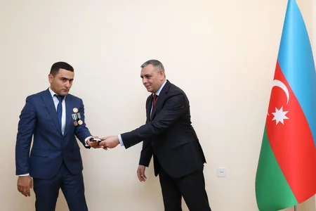 Doqquz Vətən müharibəsi iştirakçısı Dövlət Xidmətində həqiqi hərbi xidmətə qəbul olunub