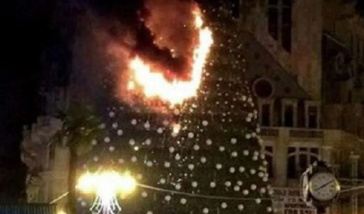 ​В Батуми загорелась главная елка на глазах у мэра города