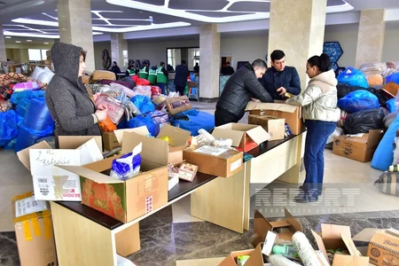 Sumqayıtdan Türkiyəyə daha 4 modul tipli konteyner və 175 min manatlıq humanitar yardım yola salınıb