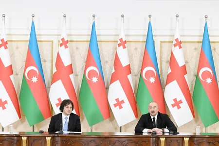 İlham Əliyev və İrakli Kobaхidze mətbuata bəyanatlarla çıxış ediblər - YENİLƏNİB-2