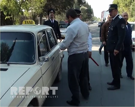 Qanunsuz sərnişindaşıma ilə məşğul olan avtobus və taksi sürücülərinə qarşı reyd keçirilib - FOTO