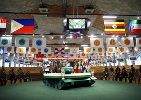 Drawing procedure of teams participating in Tank Biathlon contest semi-final held