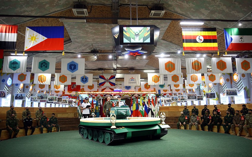 Drawing procedure of teams participating in Tank Biathlon contest semi-final held