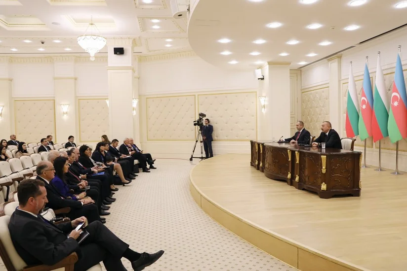 President Ilham Aliyev and President Rumen Radev made press statements