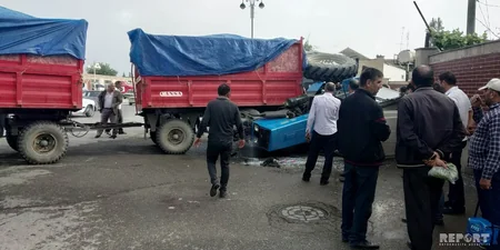 Kürdəmirdə traktor aşıb, sürücü xəsarət alıb - FOTO - VİDEO - YENİLƏNİB