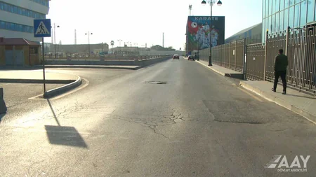 Bakının Müzəffər Nərimanov küçəsinin bir hissəsi təmir edilib