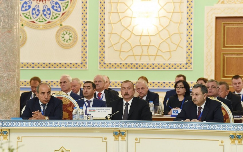 President Ilham Aliyev attends CIS Heads of State Council's session in limited format in Dushanbe