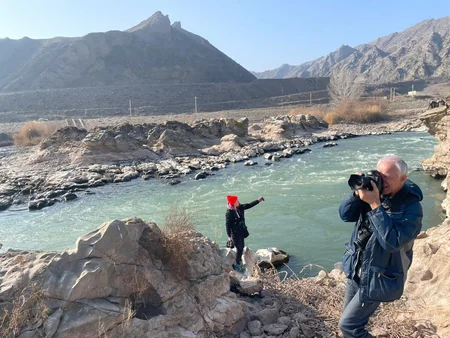 Ukraynalı jurnalistlər Xudafərin körpüsündə olublar