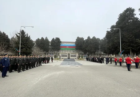Hərbi İnstitutda şəhidlərin Xatirə kompleksinin açılışı olub