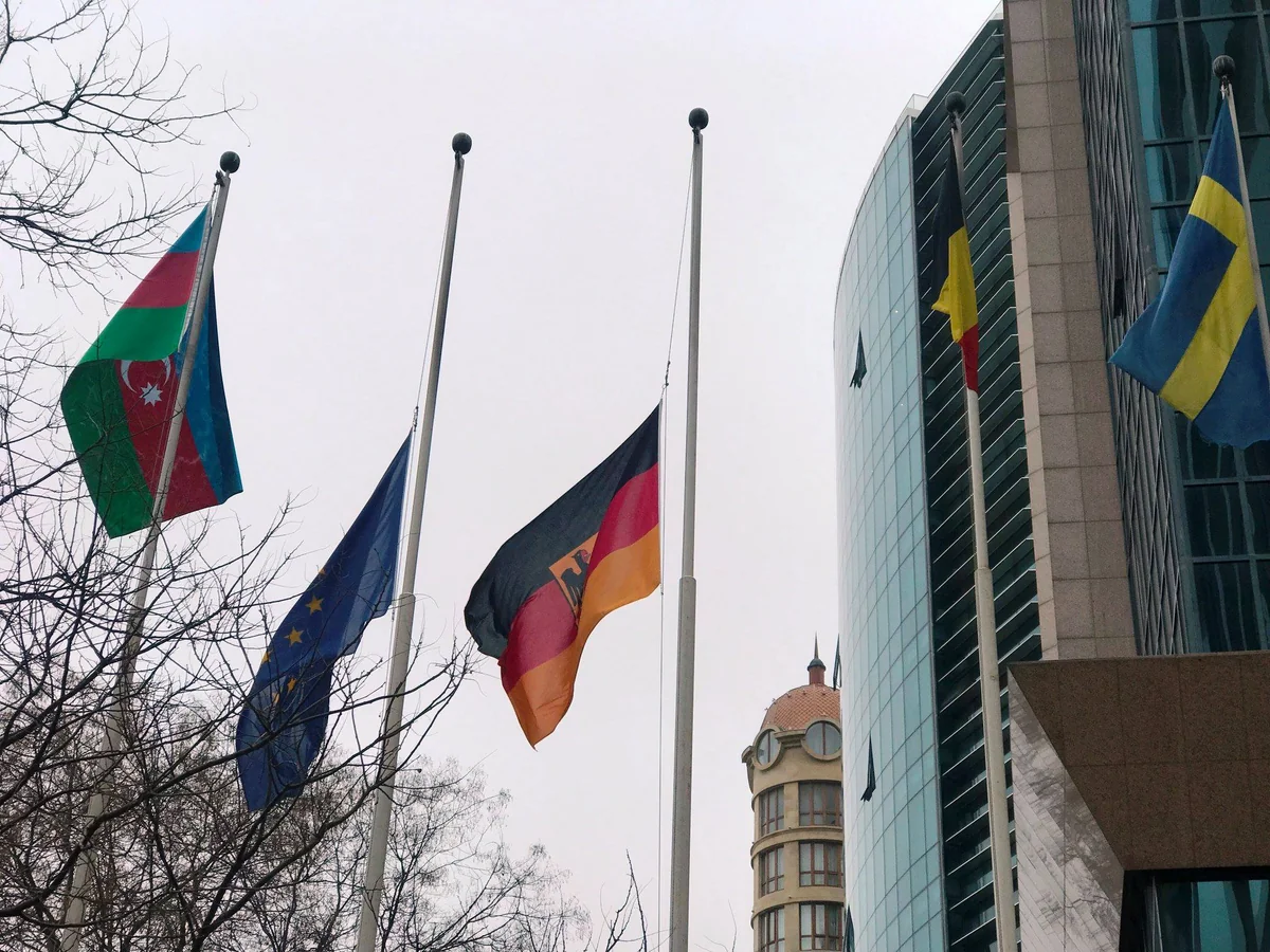 Embassy of Germany in Azerbaijan lowered national flag