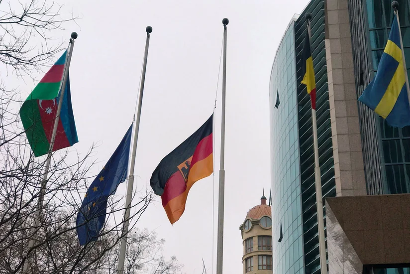 Embassy of Germany in Azerbaijan lowered national flag