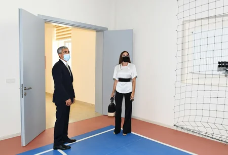 Mehriban Aliyeva attends inauguration of newly-reconstructed educational and training facilities in Khazar district