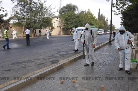 Biləsuvarda koronavirusa qarşı dezinfeksiya işləri aparılır