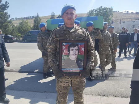Şabranda Birinci Qarabağ müharibəsinin şəhidi Rza Əmrullayev dəfn edilib - YENİLƏNİB