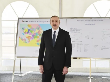 Ильхам Алиев принял участие в открытии магистрального газопровода - ОБНОВЛЕНО