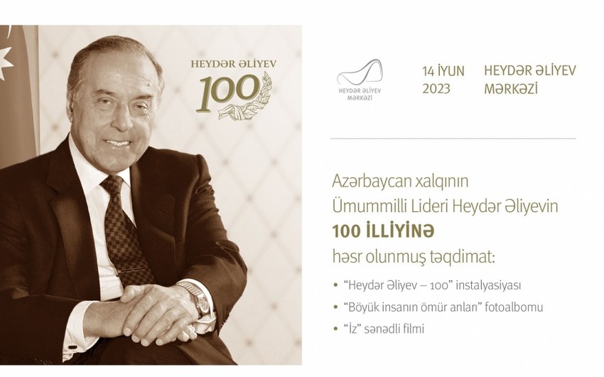 Heydər Əliyev Mərkəzində Ulu Öndər Heydər Əliyevin 100 illiyinə həsr edilən təqdimat olacaq