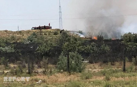 Abşeronda elektrik xəttində partlayış yanğınla nəticələnib - VİDEO - YENİLƏNİB