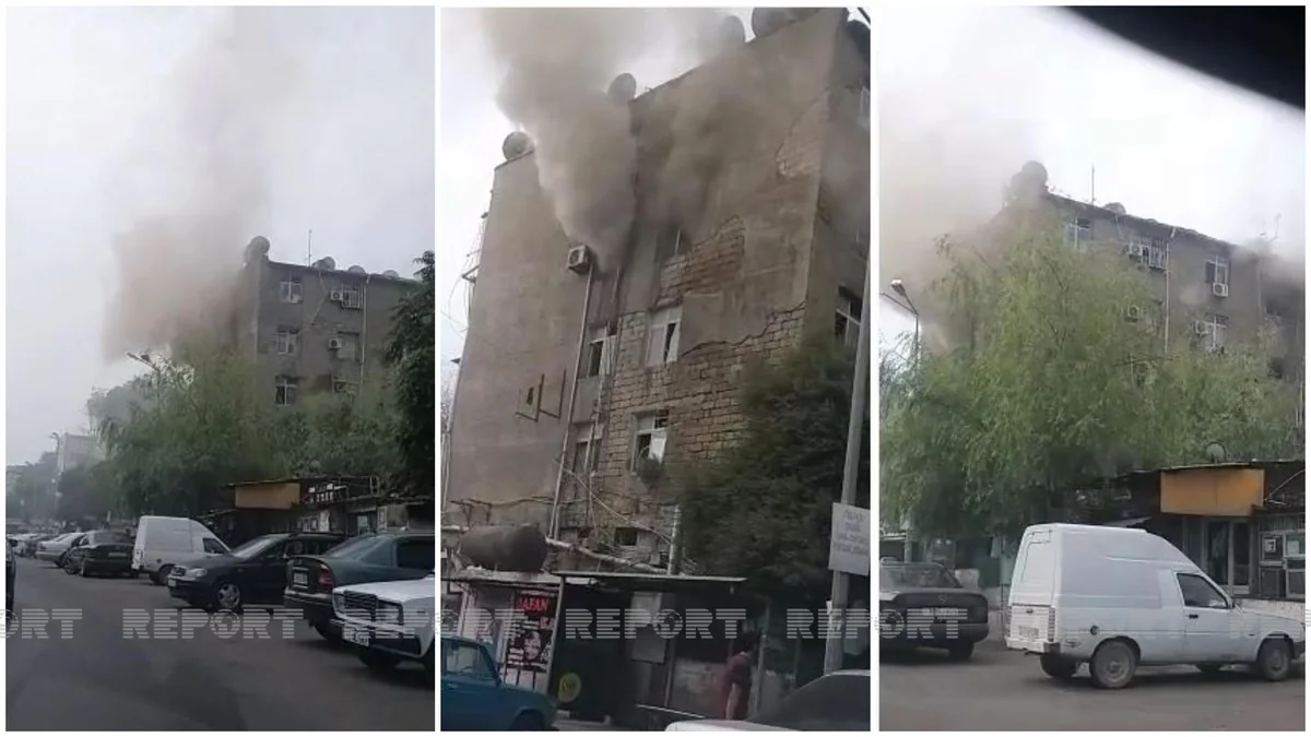 Bakıda yataqxanada yanğın olub - VİDEO - YENİLƏNİB - 2