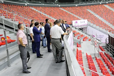 Azad Rəhimov Şahmat Olimpiadasının keçiriləcəyi Bakı Kristal Zalında olub
